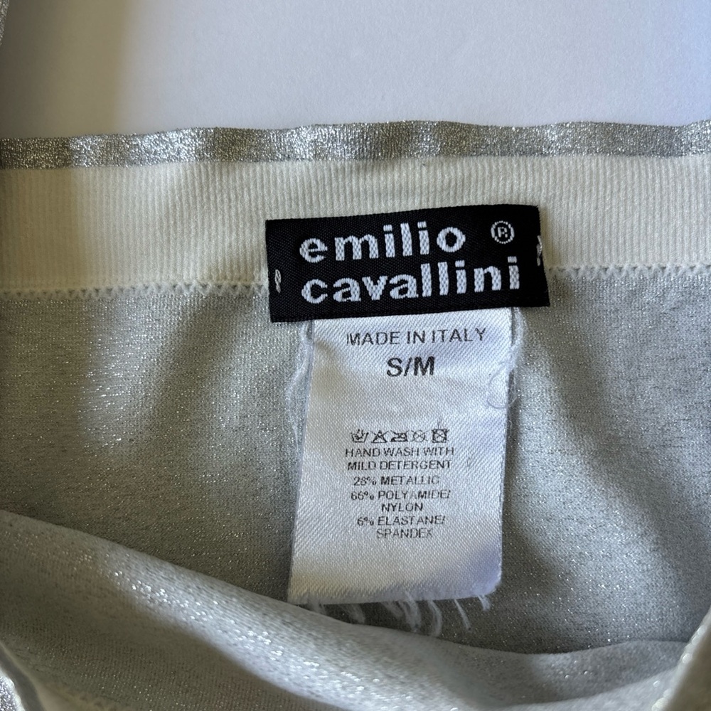 Emilio Cavallini Silver Metallic Crop Top - Picture 5 of 5